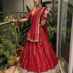 Karwachauth Bandhej Lehenga