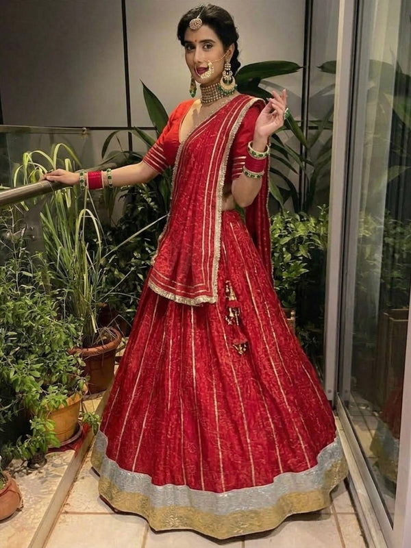 Karwachauth Bandhej Lehenga