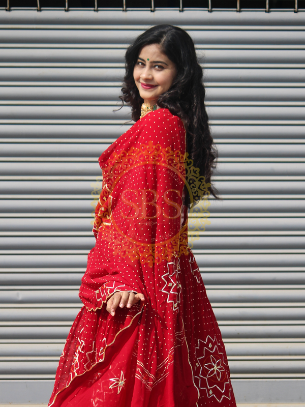 PURE JAIPURI GEORGETTE GOTA LEHENGA