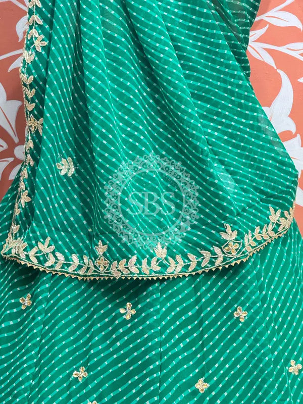 60 GM GEORGETTE LEHERIYA LEHENGA