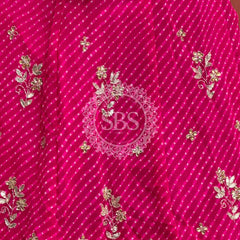 60 GM GEORGETTE LEHERIYA LEHENGA