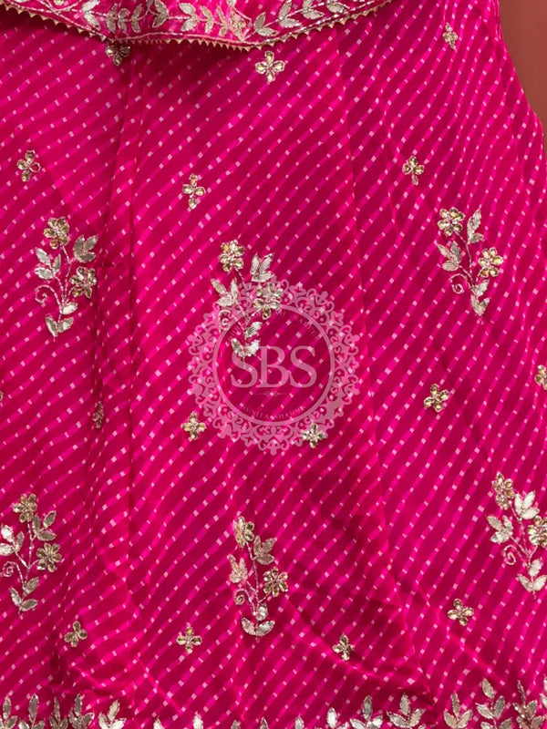 60 GM GEORGETTE LEHERIYA LEHENGA