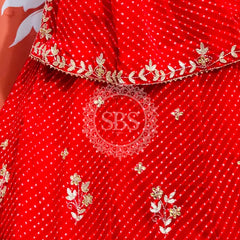 60 GM GEORGETTE LEHERIYA LEHENGA