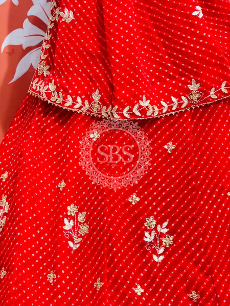 60 GM GEORGETTE LEHERIYA LEHENGA