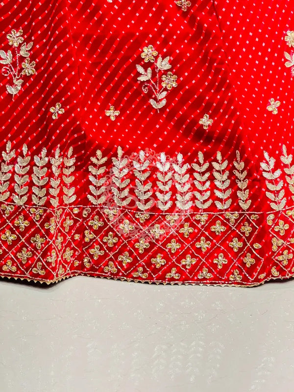 60 GM GEORGETTE LEHERIYA LEHENGA