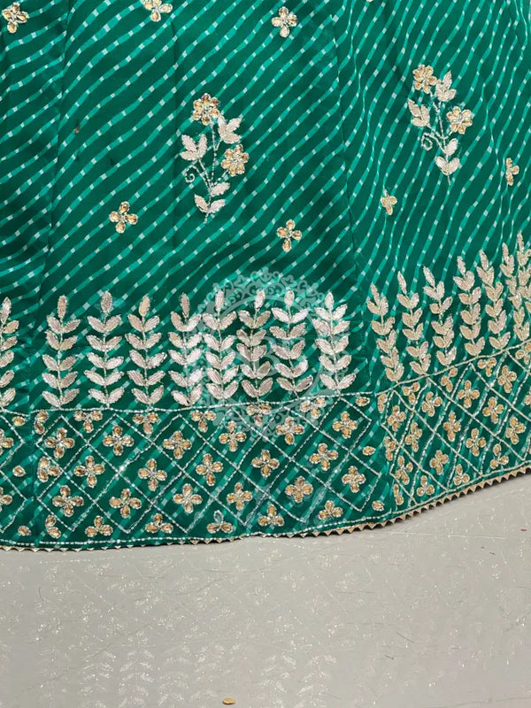 60 GM GEORGETTE LEHERIYA LEHENGA