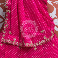 60 GM GEORGETTE LEHERIYA LEHENGA