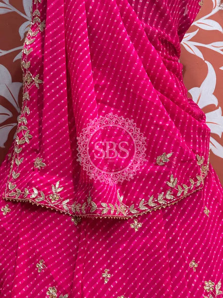 60 GM GEORGETTE LEHERIYA LEHENGA