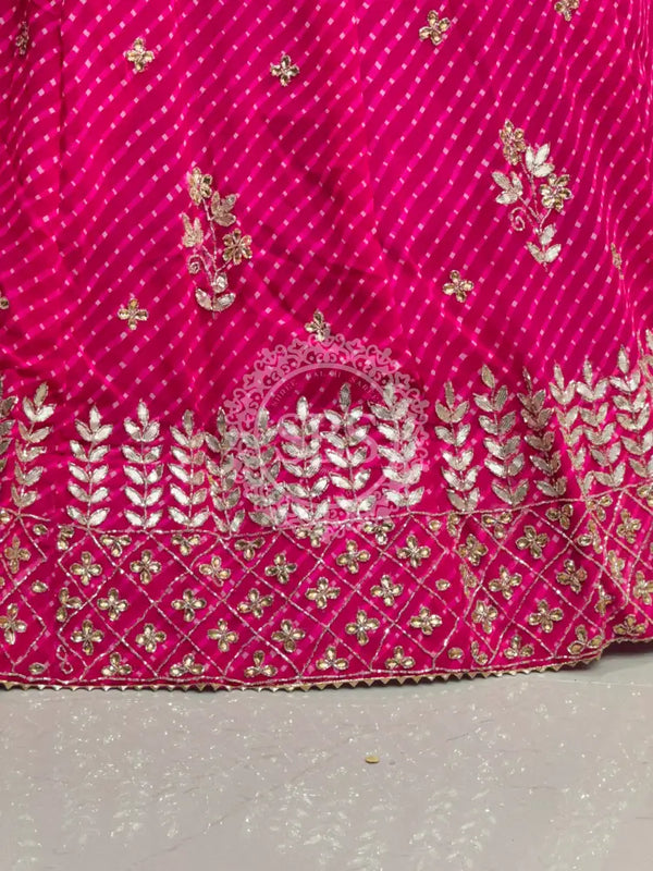 60 GM GEORGETTE LEHERIYA LEHENGA