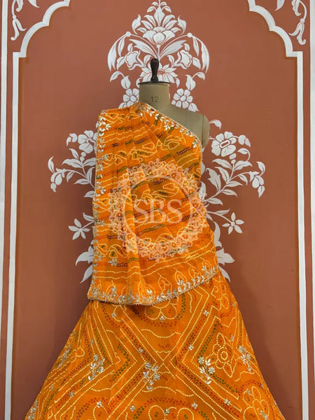 60GM GEORGETTE BANDHANI HANDWORK LEHENGA