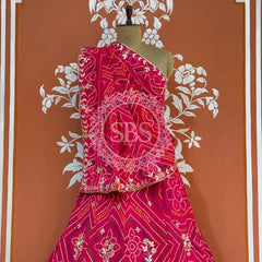 60GM GEORGETTE BANDHANI HANDWORK LEHENGA