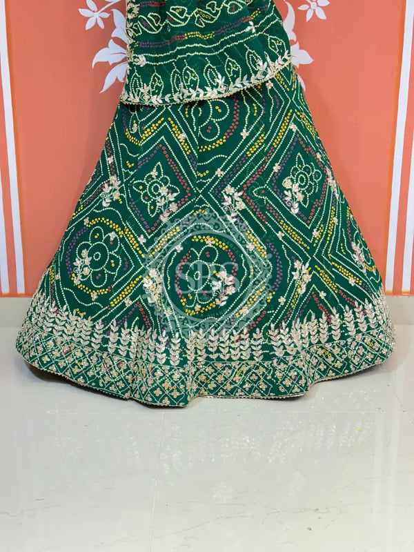 60GM GEORGETTE BANDHANI HANDWORK LEHENGA