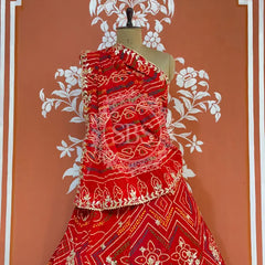 60GM GEORGETTE BANDHANI HANDWORK LEHENGA
