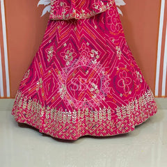 60GM GEORGETTE BANDHANI HANDWORK LEHENGA