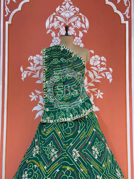 60GM GEORGETTE BANDHANI HANDWORK LEHENGA