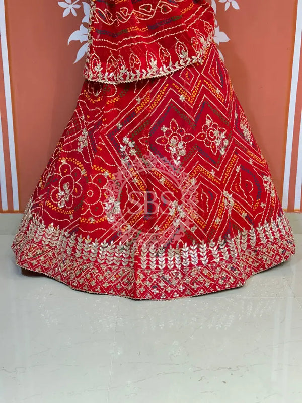 60GM GEORGETTE BANDHANI HANDWORK LEHENGA