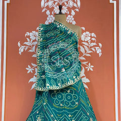 60GM GEORGETTE BANDHANI HANDWORK LEHENGA