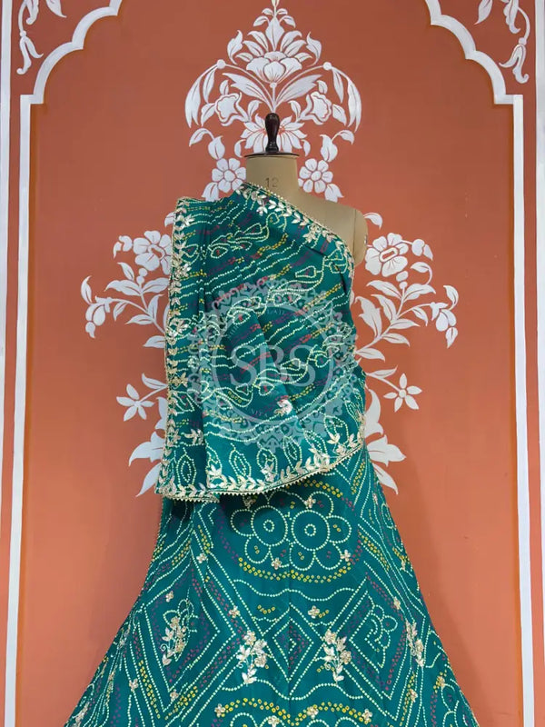 60GM GEORGETTE BANDHANI HANDWORK LEHENGA