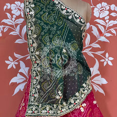 60GM GEORGETTE BHANDHANI GOTA PATTI LEHENGA