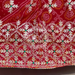 60GM GEORGETTE BHANDHANI GOTA PATTI LEHENGA