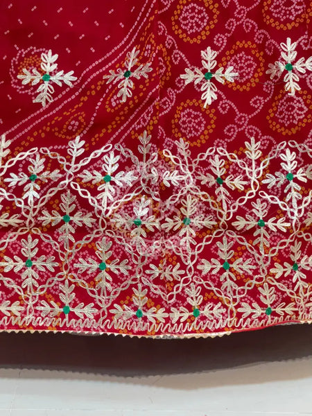60GM GEORGETTE BHANDHANI GOTA PATTI LEHENGA