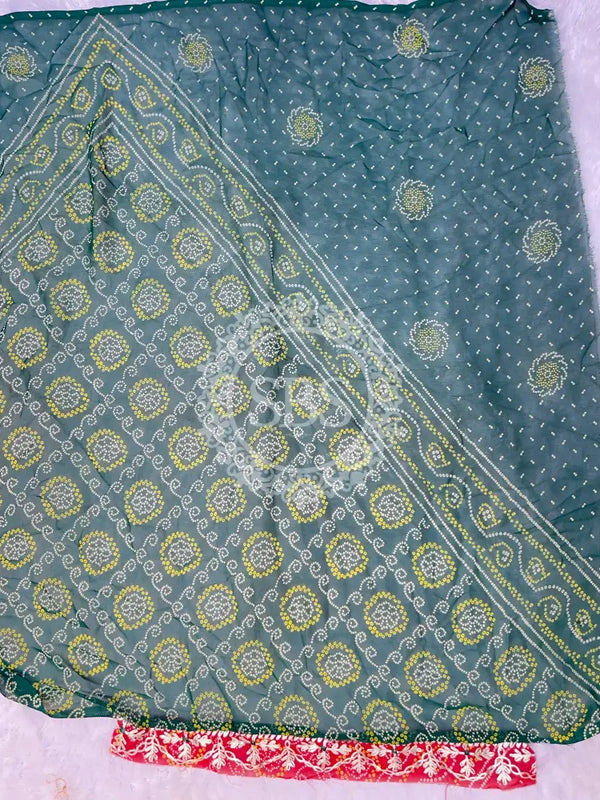 60GM GEORGETTE BHANDHANI GOTA PATTI LEHENGA