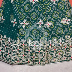 60GM GEORGETTE BHANDHANI GOTA PATTI LEHENGA