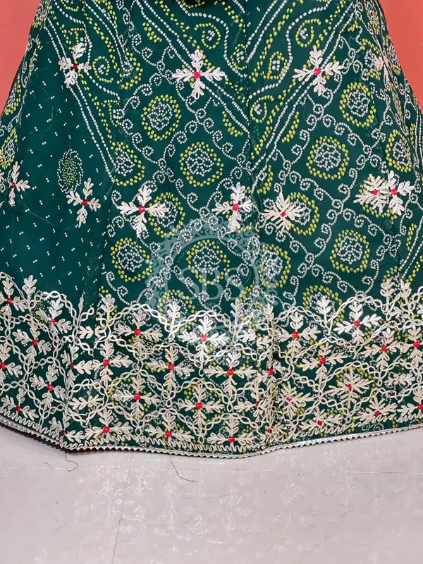 60GM GEORGETTE BHANDHANI GOTA PATTI LEHENGA