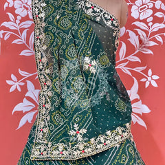 60GM GEORGETTE BHANDHANI GOTA PATTI LEHENGA