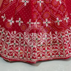 60GM GEORGETTE BHANDHANI GOTA PATTI LEHENGA