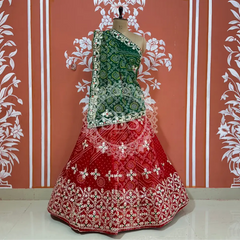 60GM GEORGETTE BHANDHANI GOTA PATTI LEHENGA