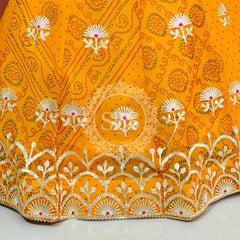 60GM GEORGETTE BHANDHANI GOTA PATTI LEHENGA