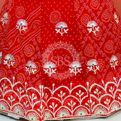60GM GEORGETTE BHANDHANI GOTA PATTI LEHENGA