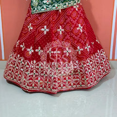 60GM GEORGETTE BHANDHANI GOTA PATTI LEHENGA