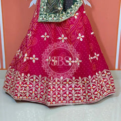 60GM GEORGETTE BHANDHANI GOTA PATTI LEHENGA