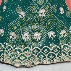 60GM GEORGETTE BHANDHANI GOTA PATTI LEHENGA