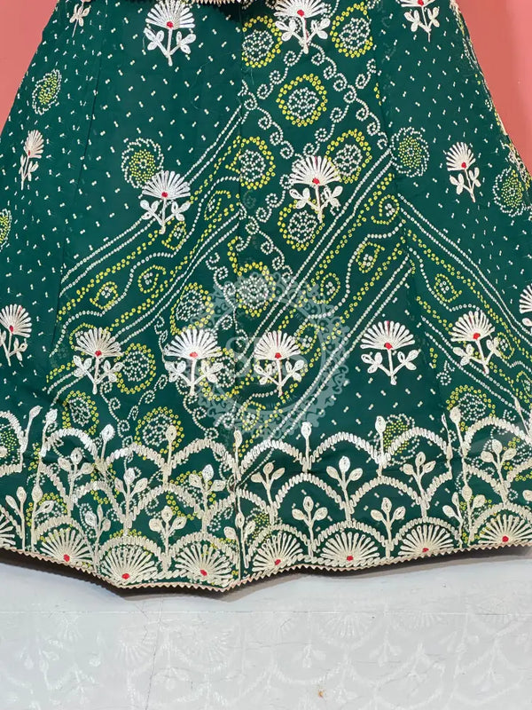 60GM GEORGETTE BHANDHANI GOTA PATTI LEHENGA