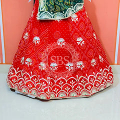 60GM GEORGETTE BHANDHANI GOTA PATTI LEHENGA