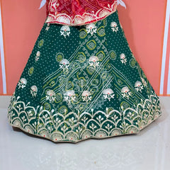 60GM GEORGETTE BHANDHANI GOTA PATTI LEHENGA