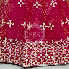 60GM GEORGETTE BHANDHANI GOTA PATTI LEHENGA