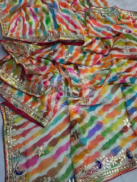 60GM GEORGETTE GOTA PATI SAREE Multi / Free Size