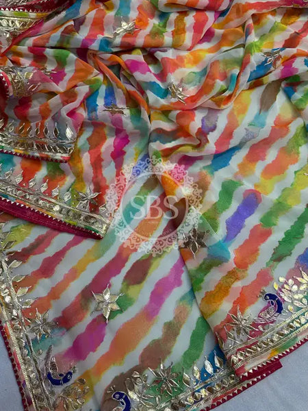 60GM GEORGETTE GOTA PATI SAREE Multi / Free Size