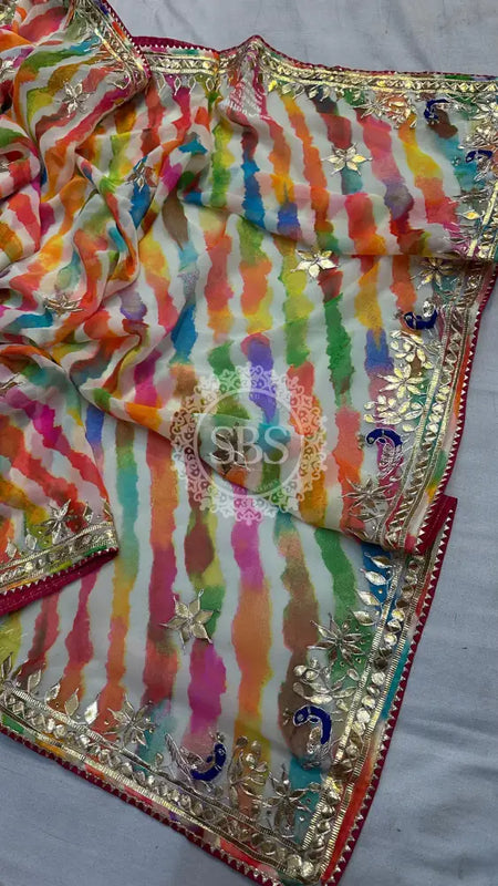 60GM GEORGETTE GOTA PATI SAREE Multi / Free Size