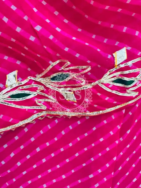 60GM GEORGETTE GOTA PATTI MOTHRA LEHENGA Pink / Free Size