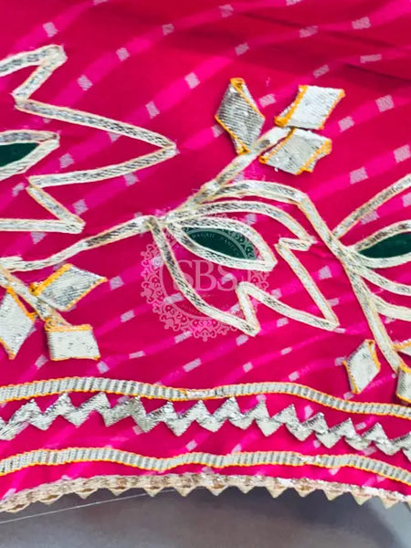 60GM GEORGETTE GOTA PATTI MOTHRA LEHENGA Pink / Free Size