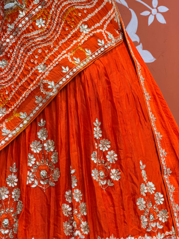 PURE GAZI SILK BHANDEJ LEHENGA