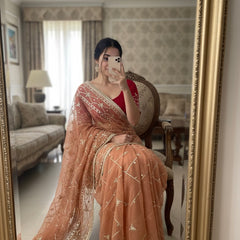 Gota Jal semi chiffon Saree