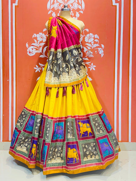 TUSSAR SILK GUJRATI LEHENGA