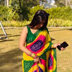 Semi Chiffon Bhandej Saree