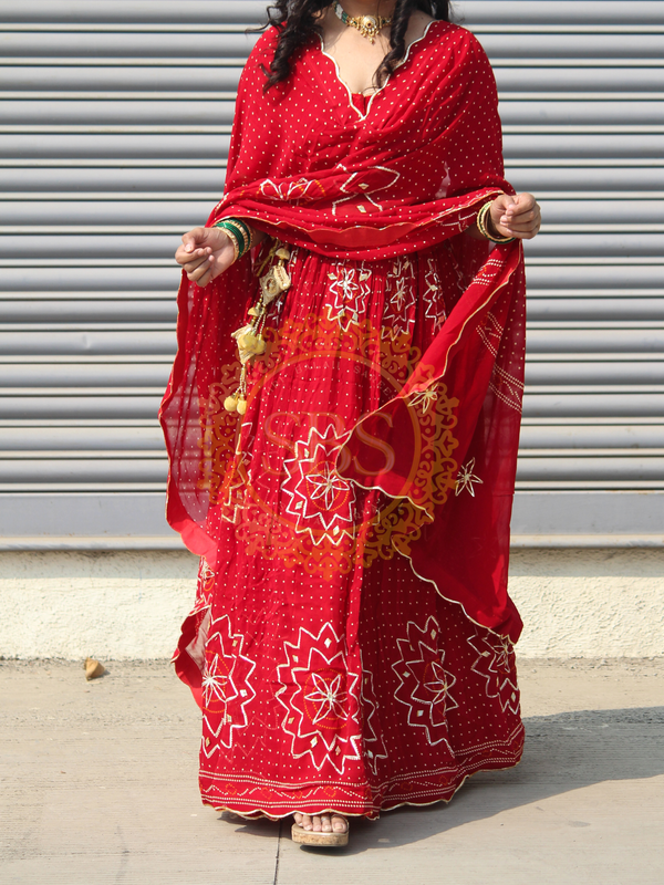 PURE JAIPURI GEORGETTE GOTA LEHENGA